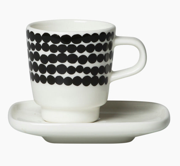 Marimekko Espresso Cup and Saucer - Oiva in Räsymatto