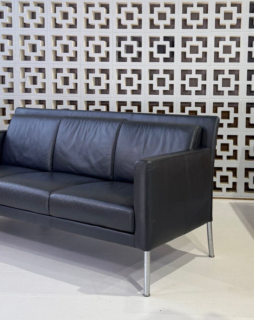 Walter Knoll Sofa in Grey-Blue Leather