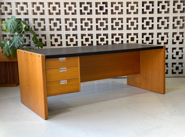 Mid-Century Executive Desk in Oak