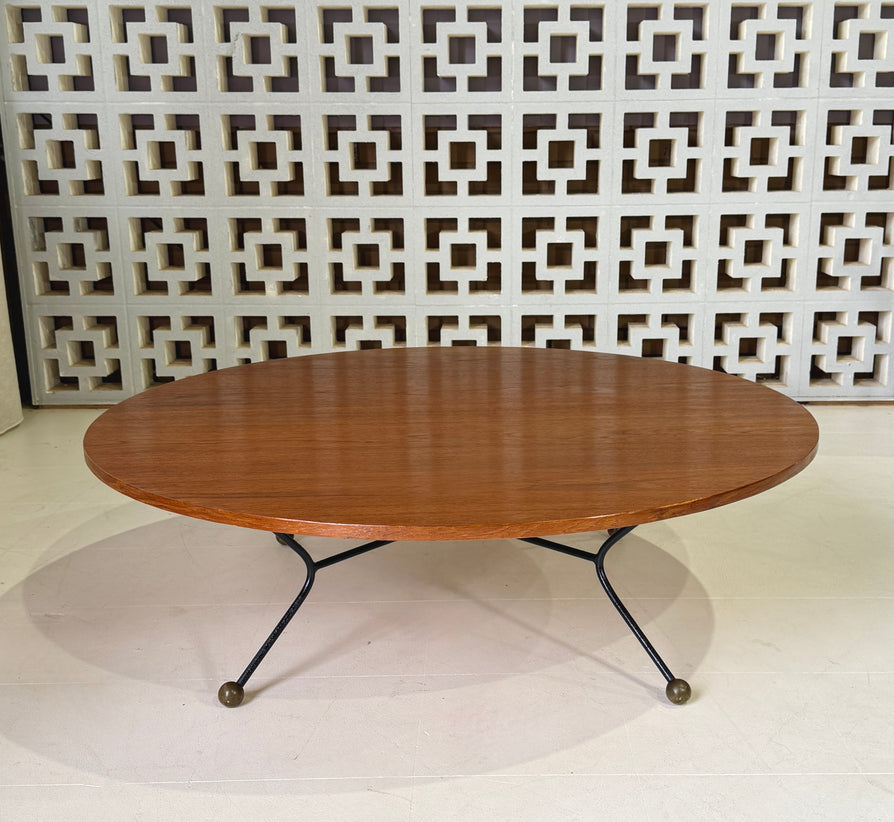 1950s Low-Profile Round Coffee Table