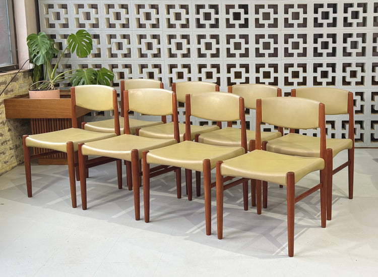 Eight Original Grete Jalk Dining Chairs in Teak