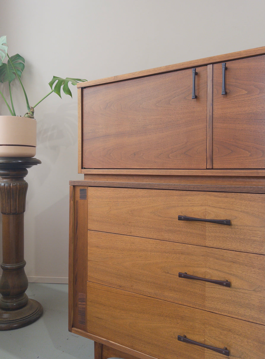 American Mid-Century Cabinet in Walnut & Rosewood