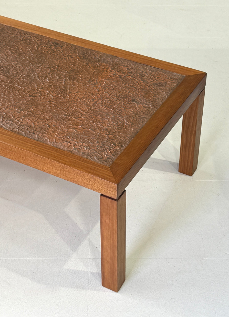 1970s Pressed Copper Coffee Table