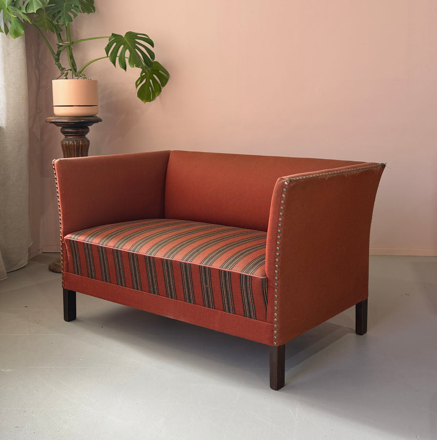1950s Danish Box Sofa in Original Wool