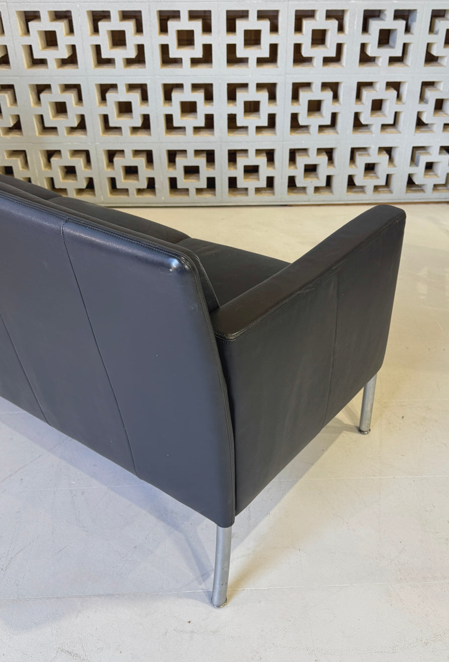 Walter Knoll Sofa in Grey-Blue Leather