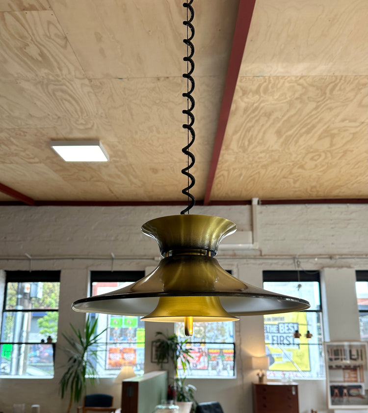 Danish Retractable Pendant in Brass