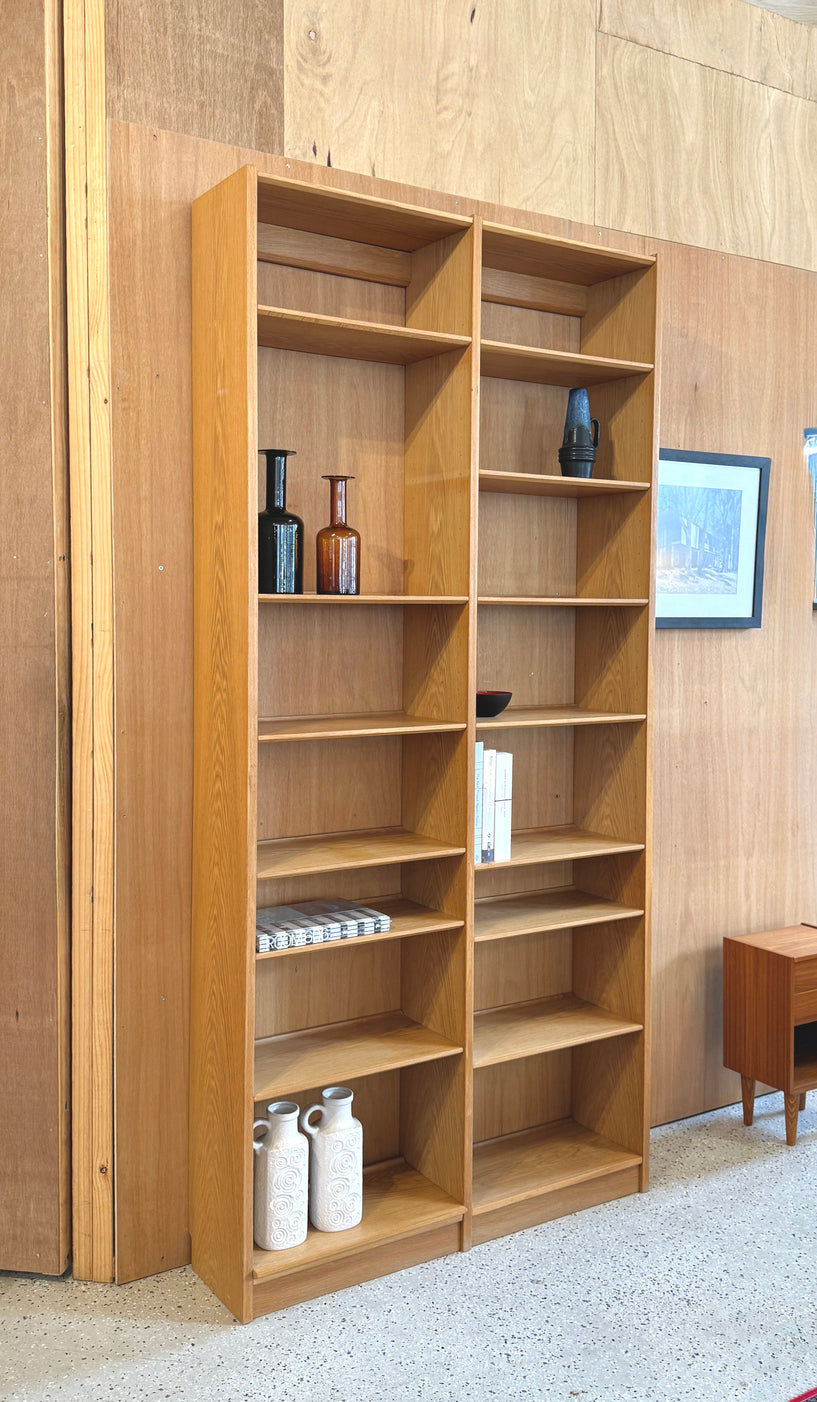 Tall Open Danish Bookcase in Oak