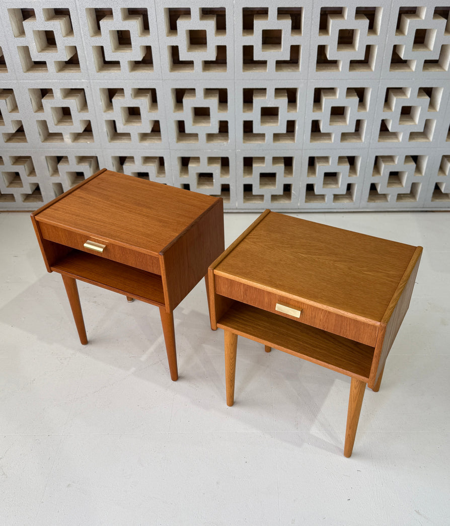 Pair of Teak Bedside Tables
