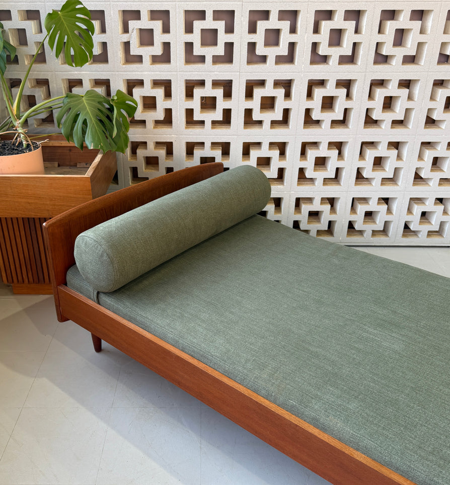 Danish Daybed in Teak & With New Fabric