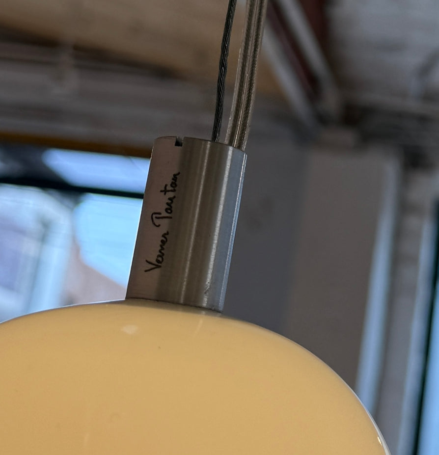 Verner Panton Pantop Pendant in White Glass