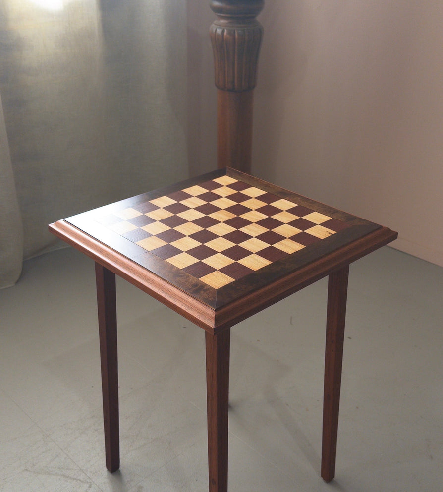 Mid-Century Handcrafted Chess / Checkers Table