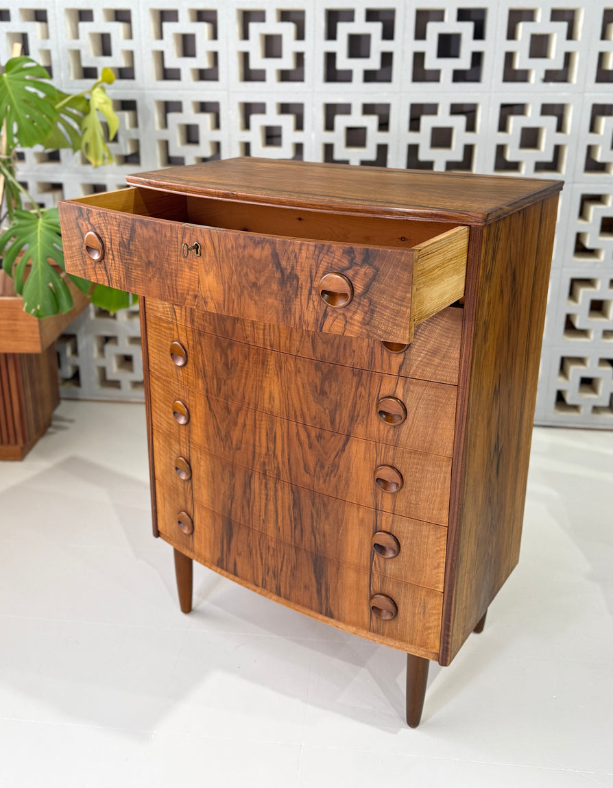 Danish Bow-Front Tallboy in Rosewood