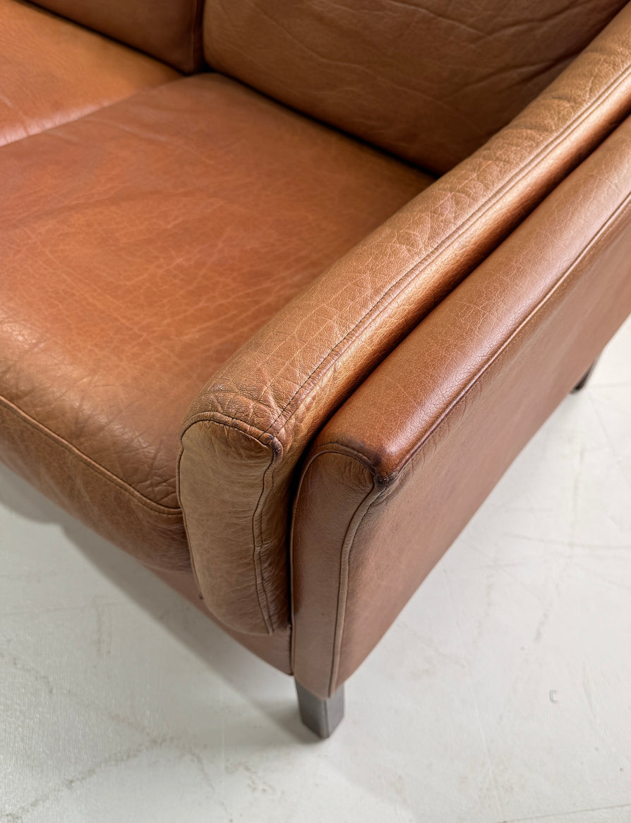 Three Seater Sofa in Tan Leather
