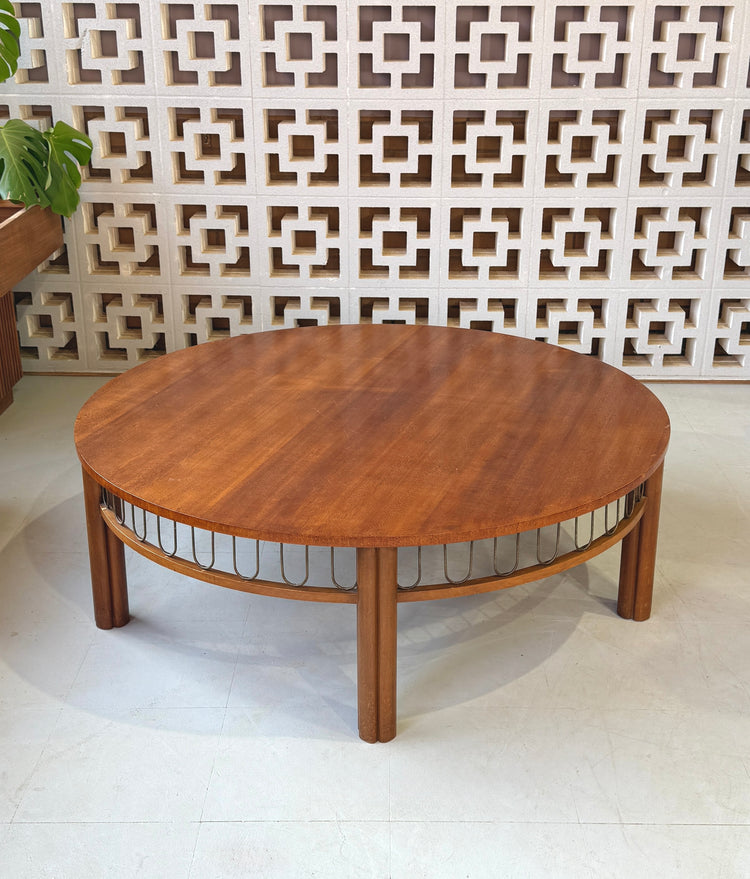 1960s Low-Profile Round Coffee Table