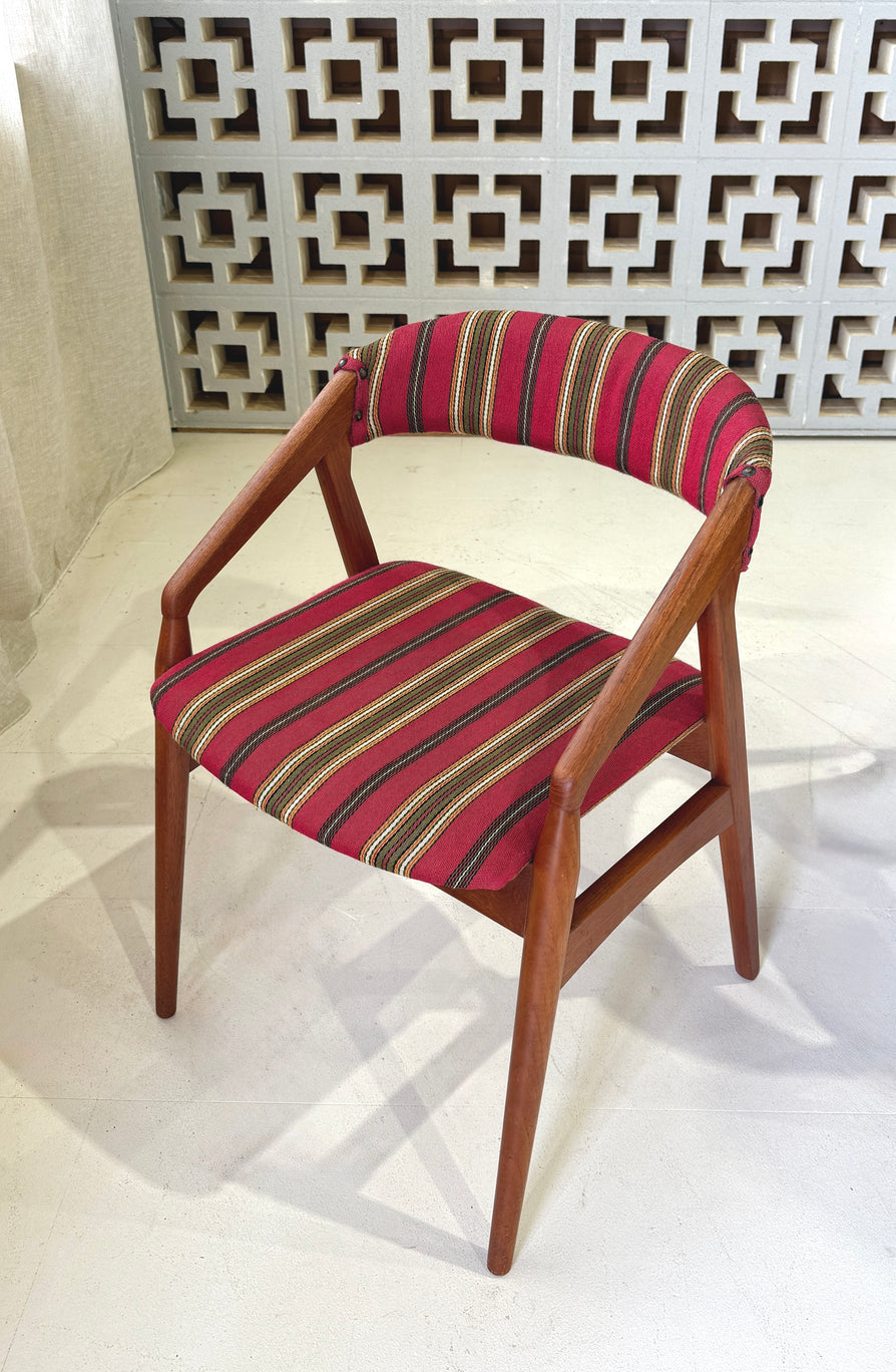 Four Danish Dining Chairs in Teak & Original Wool