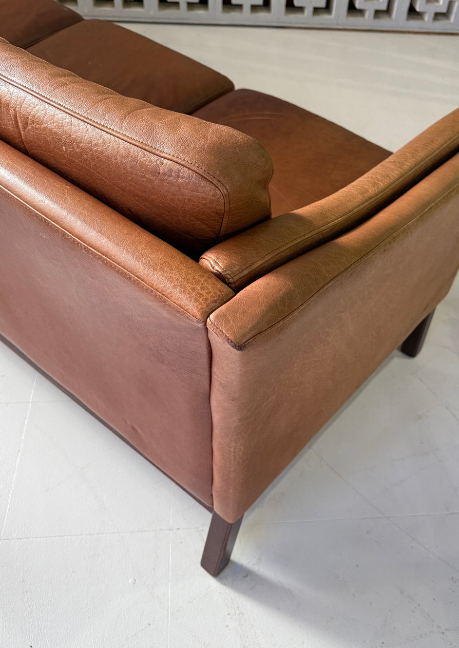 Three Seater Sofa in Tan Leather