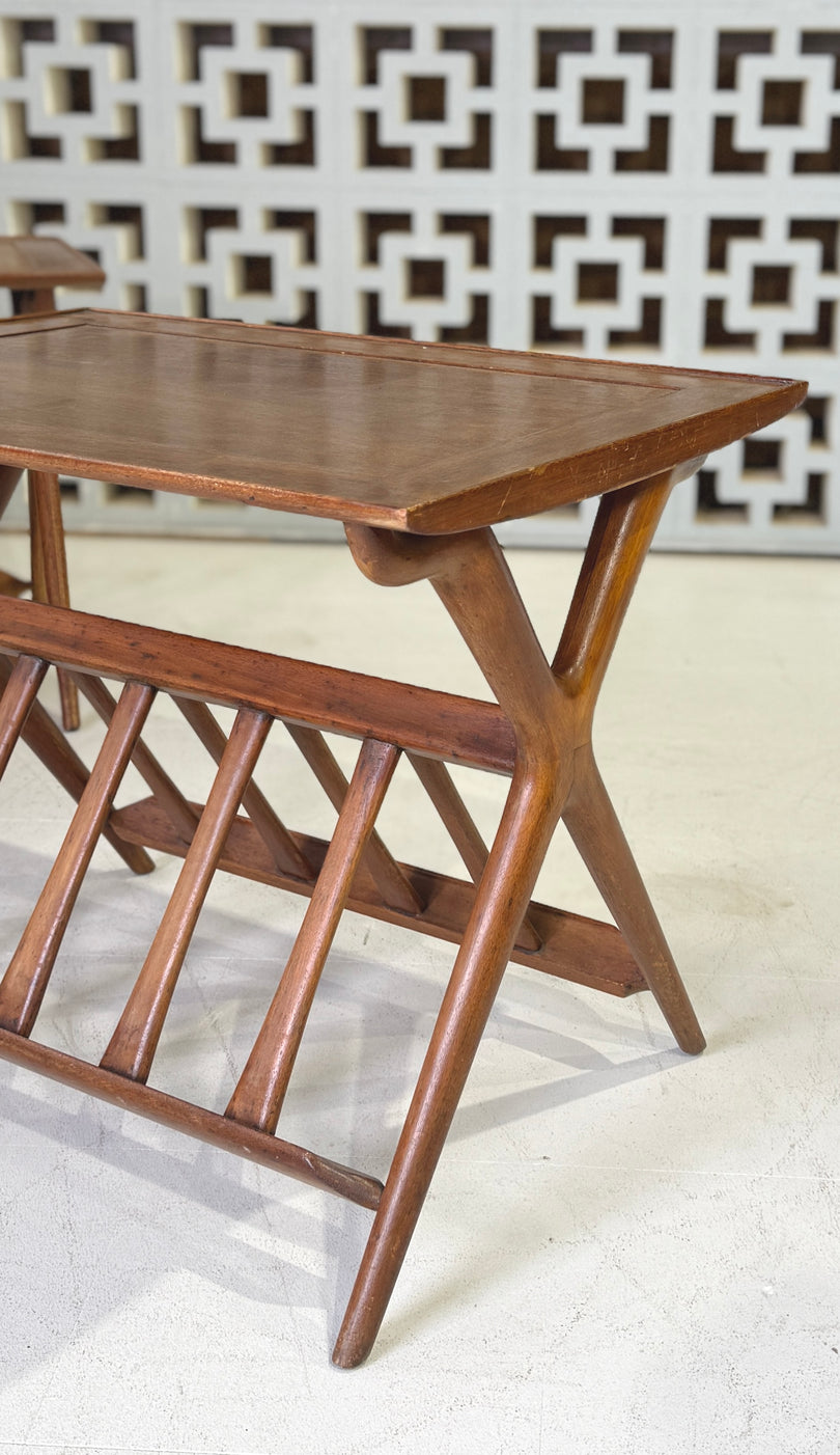 Early Mid-Century Side Table in Mahogany