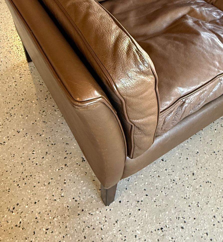 Two Seater “Oslo” Sofa by Stouby in Brown Leather
