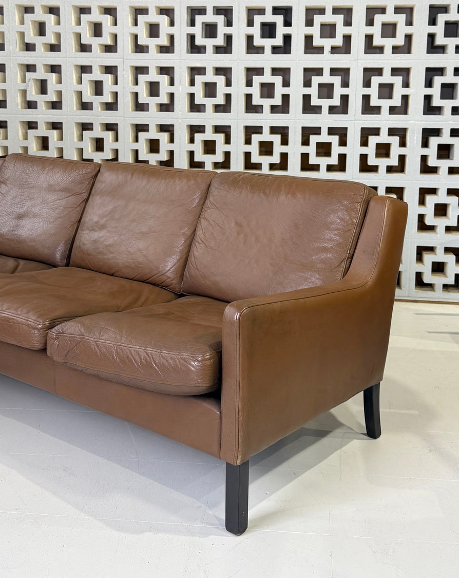 Three Seater Sofa in Brown Leather