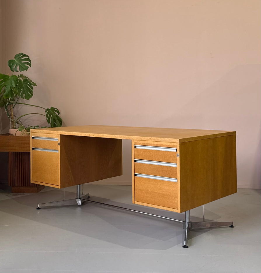 Mid-Century Executive Desk in Oak