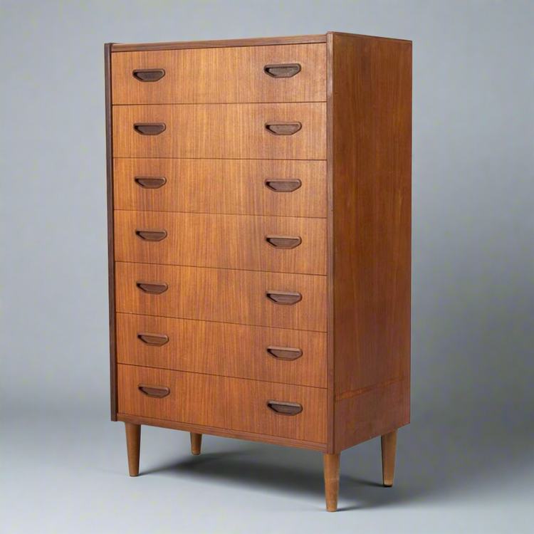 Large Danish Tallboy in Teak