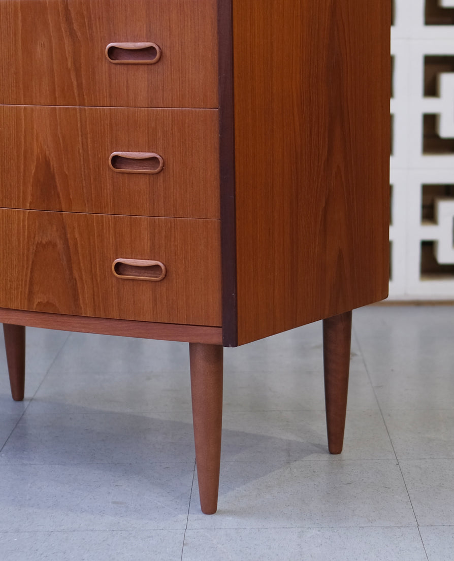 Danish Bow-front Tallboy in Teak