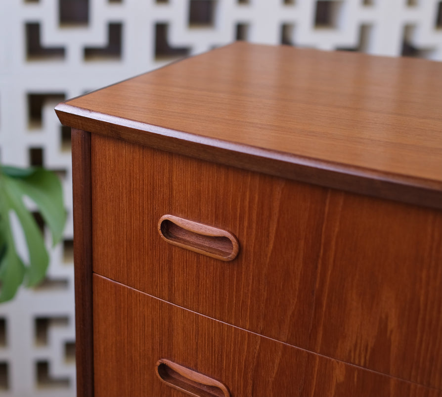 Danish Bow-front Tallboy in Teak