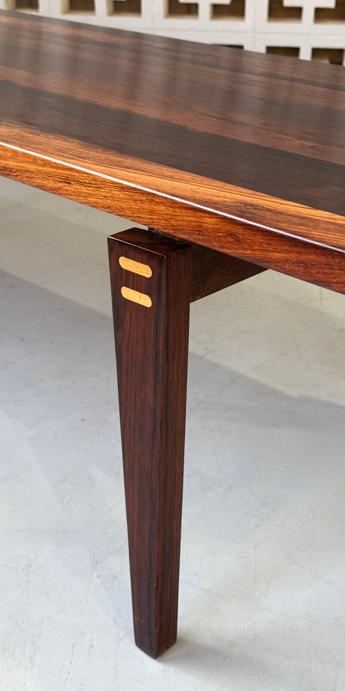 Exquisite Danish Coffee Table in Solid Brazilian Rosewood