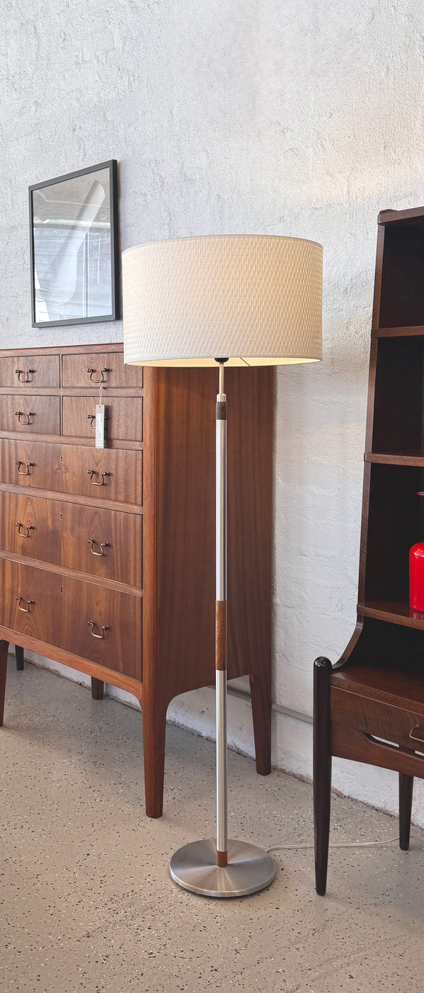 Danish Floor Lamp in Rosewood & Brushed Aluminium