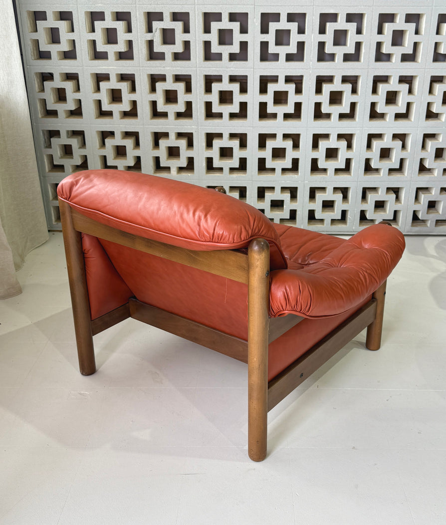 Swedish Lounge Chair in Leather