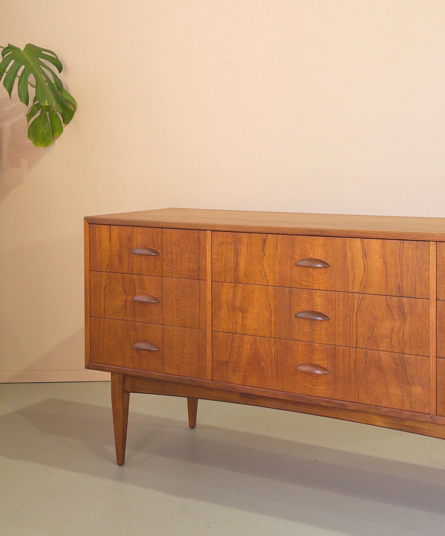 Mid-Century Nine-Drawer Chest / Sideboard in Teak