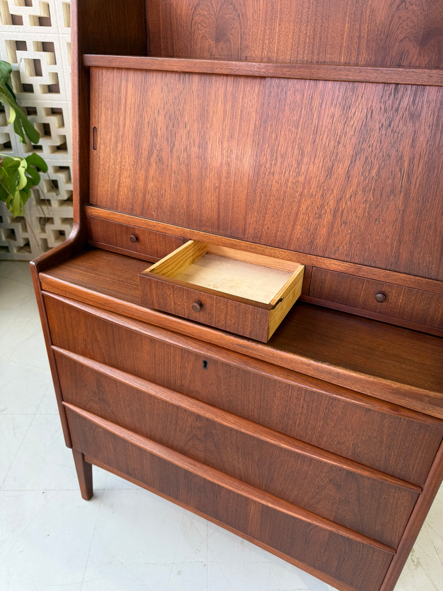 Danish Secrétaire / Bureau  Desk Unit in Teak