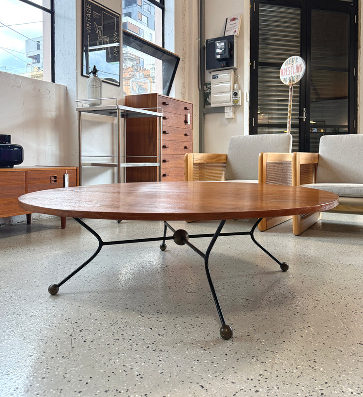 1950s Low-Profile Round Coffee Table