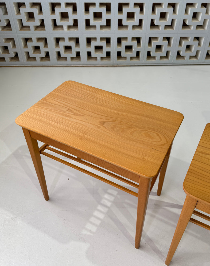 Pair of Swedish 1950s Bedside Tables in Beech