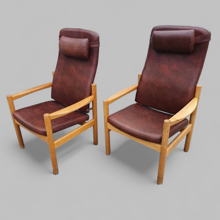 Danish High-Back Easy Chair in Oak