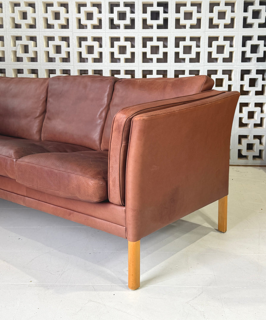 Mogens Hansen Three Seater Sofa in Leather