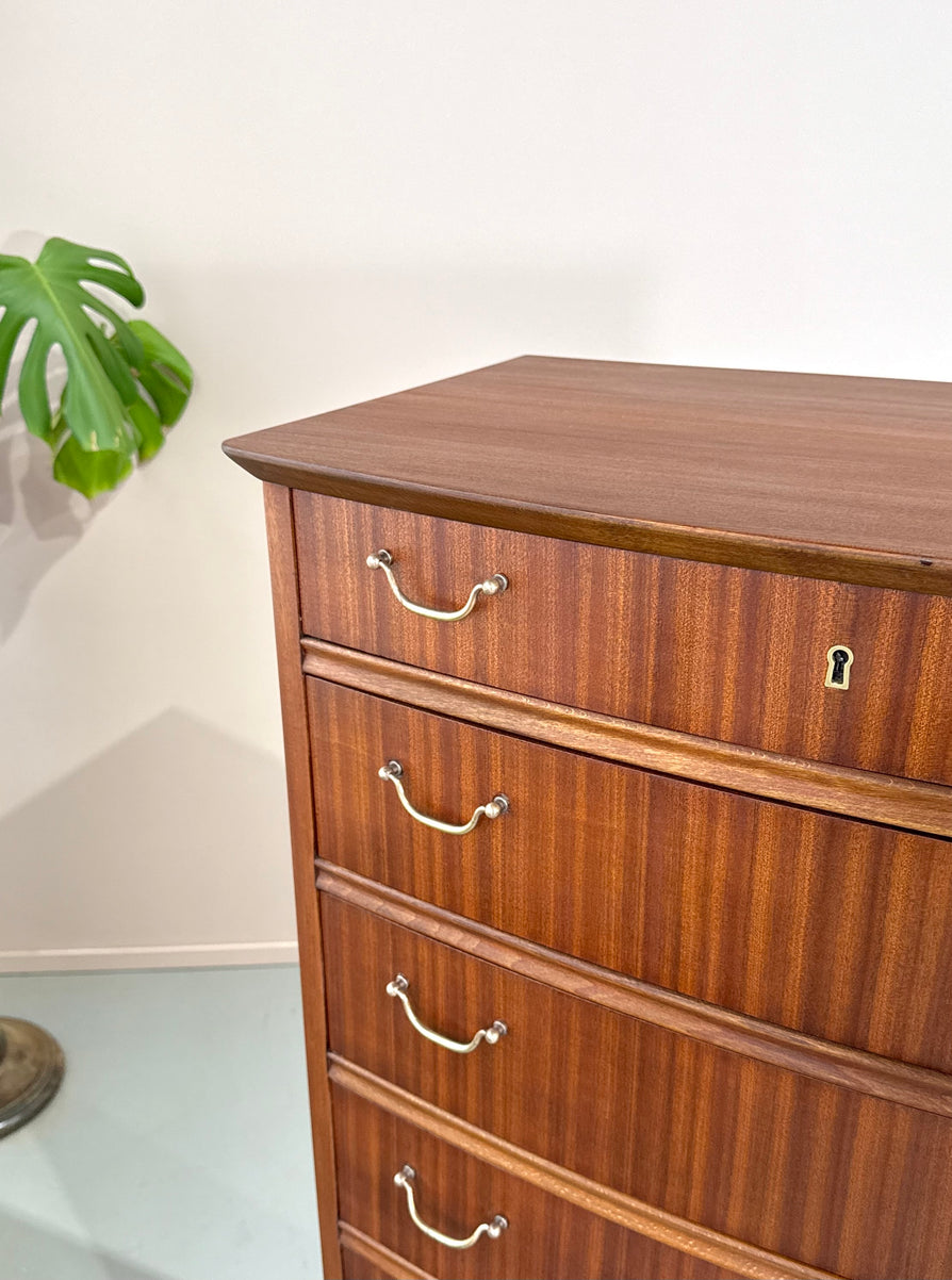 Early Danish Chest of Drawers in Mahogany
