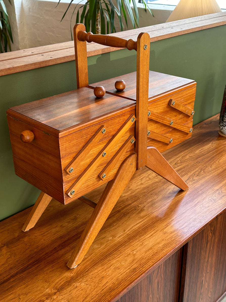 Vintage Cantilever Sewing Box with Boomerang Legs