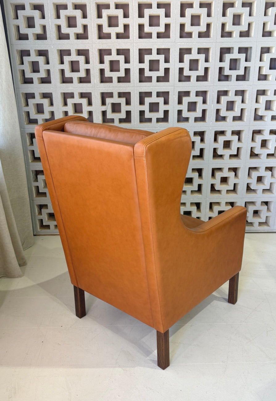 Danish Wing-Back in Tan Leather