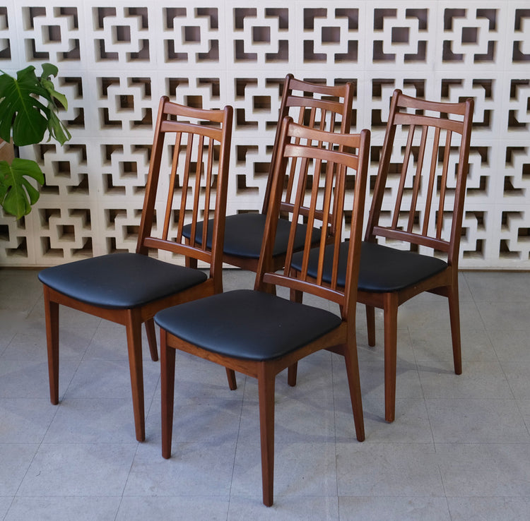 Four High-Back Danish Dining Chairs