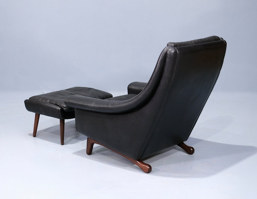 Aage Christiansen High-Back Lounge Chair with Footstool