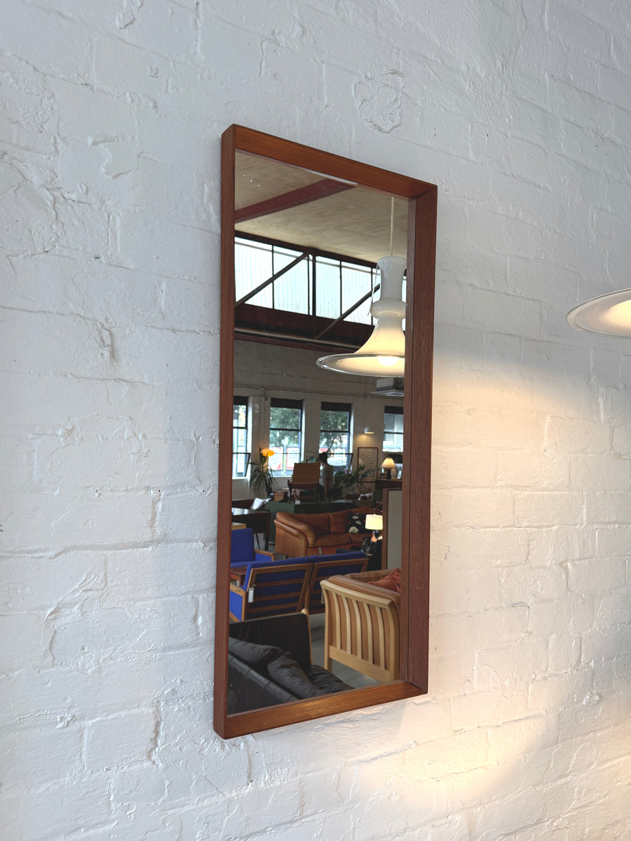Long Danish Mirror in Teak