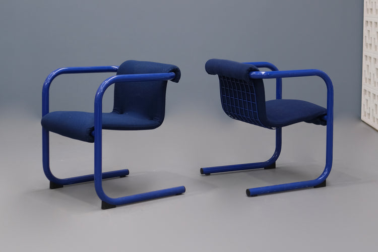 Six 1980s Danish Cantilever Dining Chairs