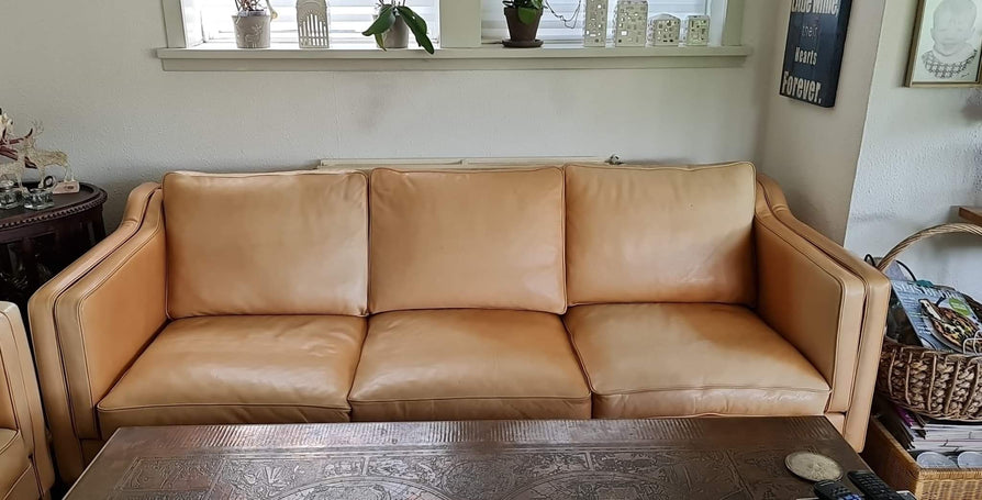 Mogens Hansen Three Seater Sofa in Natural Leather