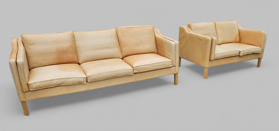 Mogens Hansen Three Seater Sofa in Natural Leather