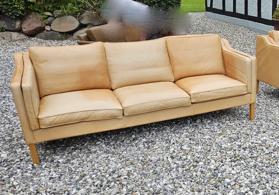 Mogens Hansen Three Seater Sofa in Natural Leather