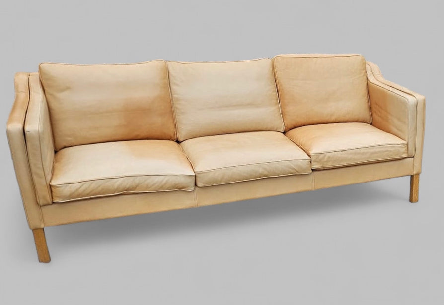 Mogens Hansen Three Seater Sofa in Natural Leather