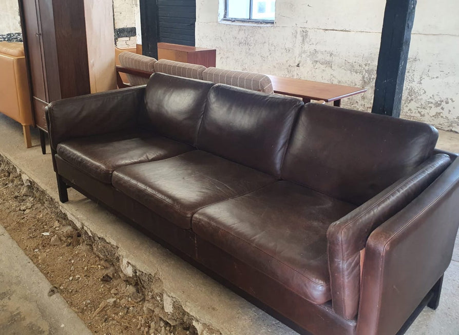 Three Seater Sofa in a Rich Brown Leather