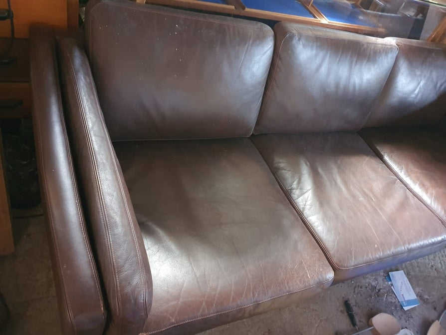 Three Seater Sofa in a Rich Brown Leather