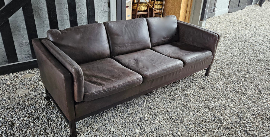 Three Seater Sofa in a Rich Brown Leather